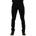 Dolce & Gabbana Dark Blue Cotton Logo Plaque GOLD Denim Jeans PAN76411-54