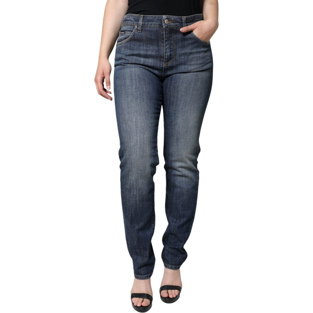 Dolce & Gabbana Dark Blue Cotton Stretch Skinny Denim Jeans PAN74033-40