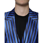 Dolce & Gabbana Metallic Blue Stripes Formal 3 Piece Suit KOS2244-56