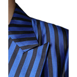 Dolce & Gabbana Metallic Blue Stripes Formal 3 Piece Suit KOS2244-56