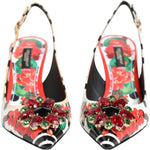 Dolce & Gabbana Multicolor Crystal Heels Slingback Shoes LA11752-36.5