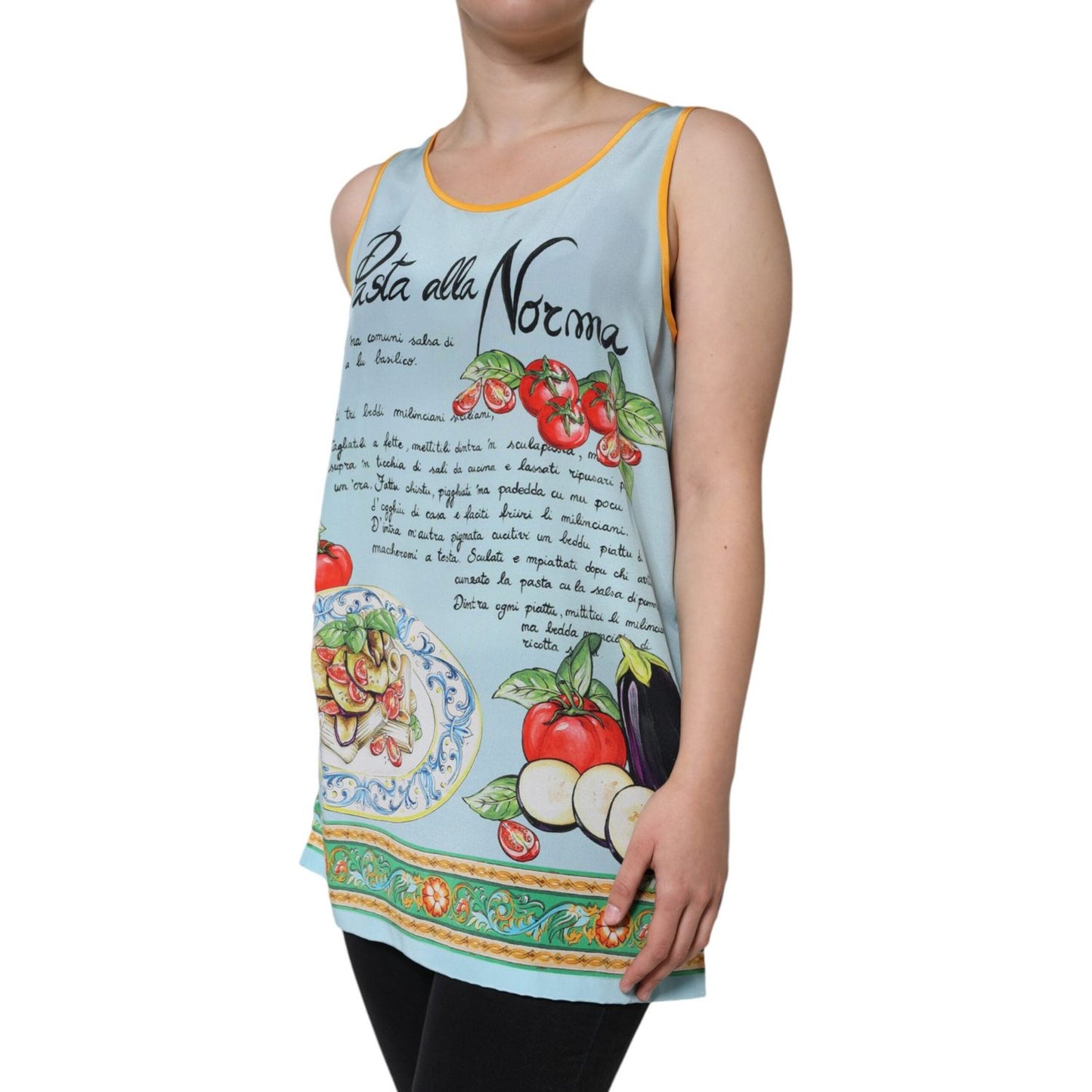 Dolce & Gabbana Multicolor Pasta Alla Norma Print Tank Top TSH86575-40