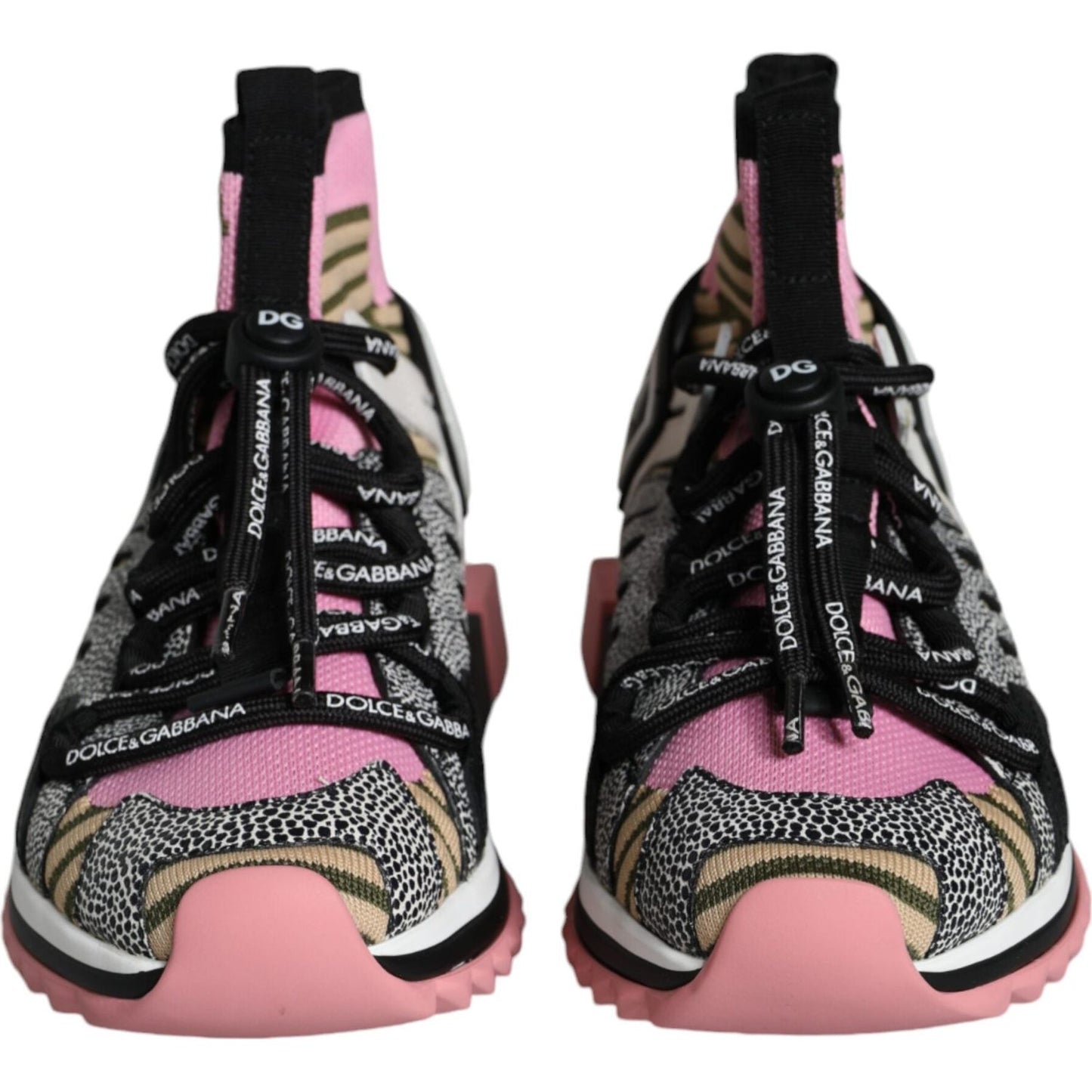 Dolce & Gabbana Multicolor Sorrento Socks Logo Sneakers Shoes LA11542-36.5