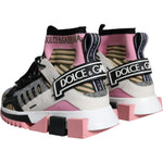 Dolce & Gabbana Multicolor Sorrento Socks Logo Sneakers Shoes LA11542-36.5