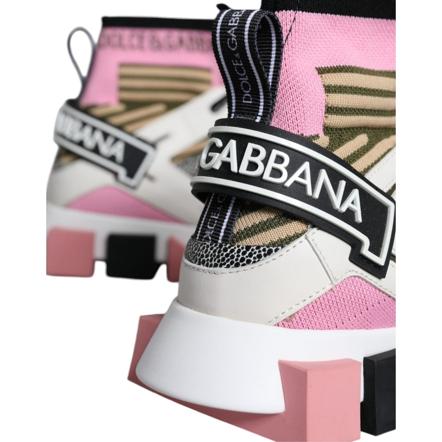 Dolce & Gabbana Multicolor Sorrento Socks Logo Sneakers Shoes LA11542-36.5