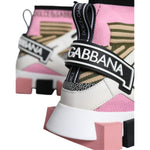 Dolce & Gabbana Multicolor Sorrento Socks Logo Sneakers Shoes LA11542-36.5