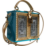 Dolce & Gabbana Multicolor Wood Leather Clutch Shoulder Bag BAG4093