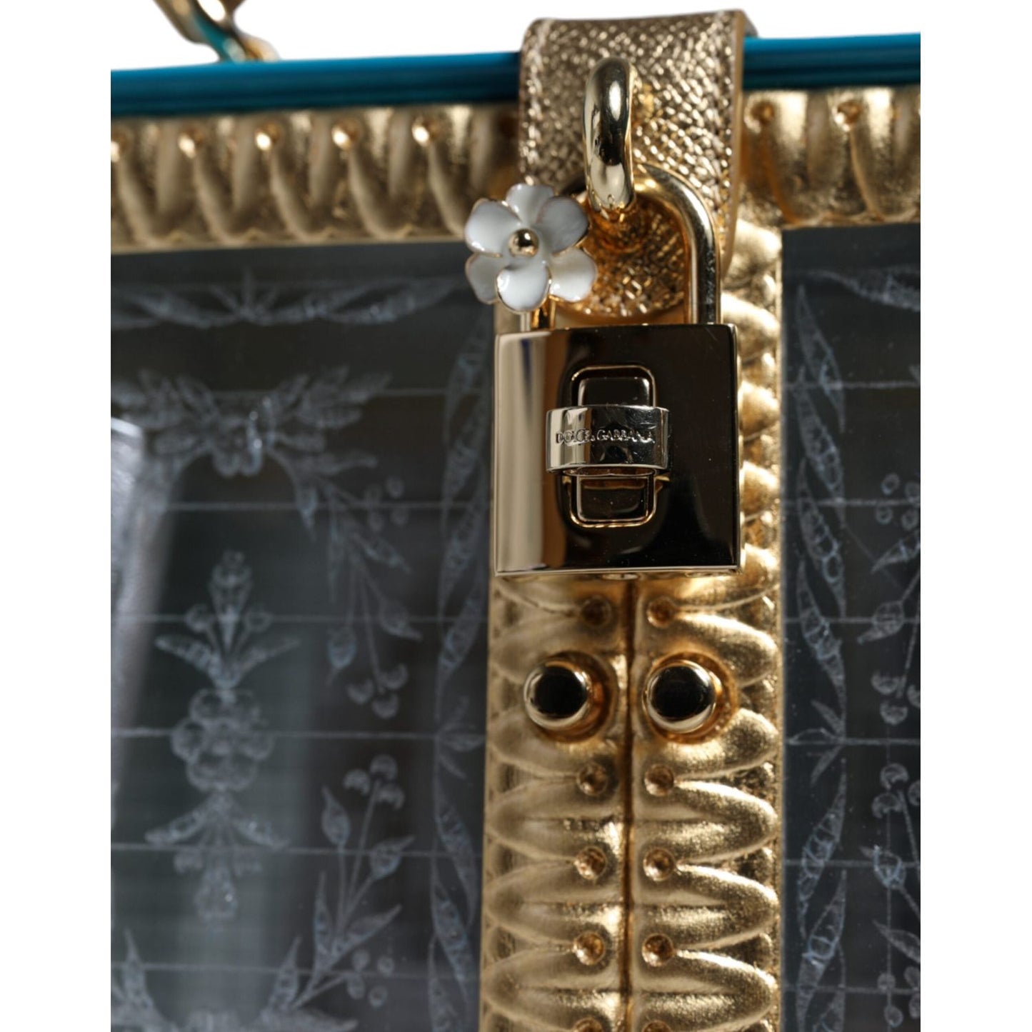 Dolce & Gabbana Multicolor Wood Leather Clutch Shoulder Bag BAG4093
