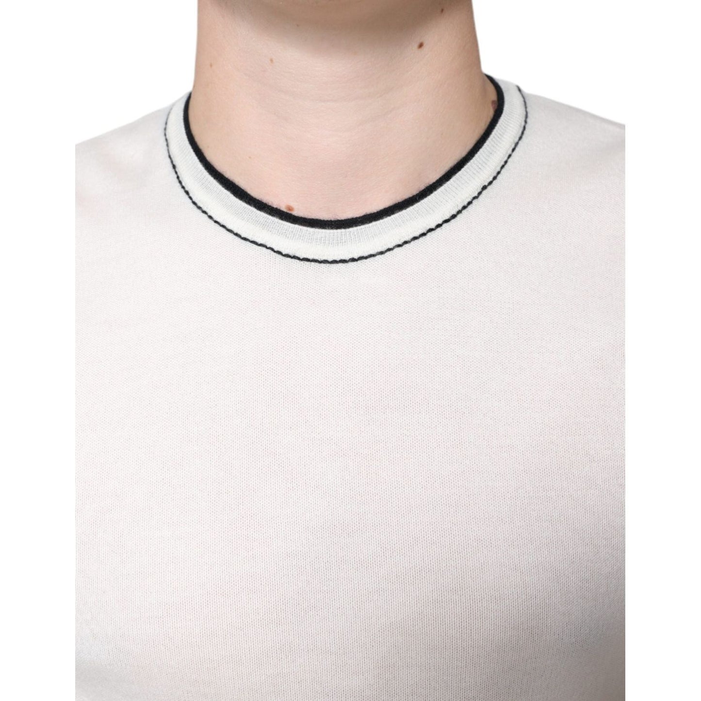 Dolce & Gabbana Off White Cashmere Short Sleeves T-shirt TSH86674-44