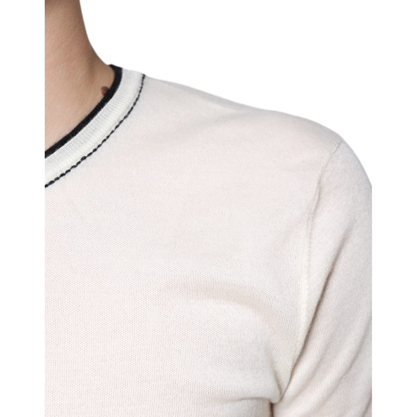 Dolce & Gabbana Off White Cashmere Short Sleeves T-shirt TSH86674-44