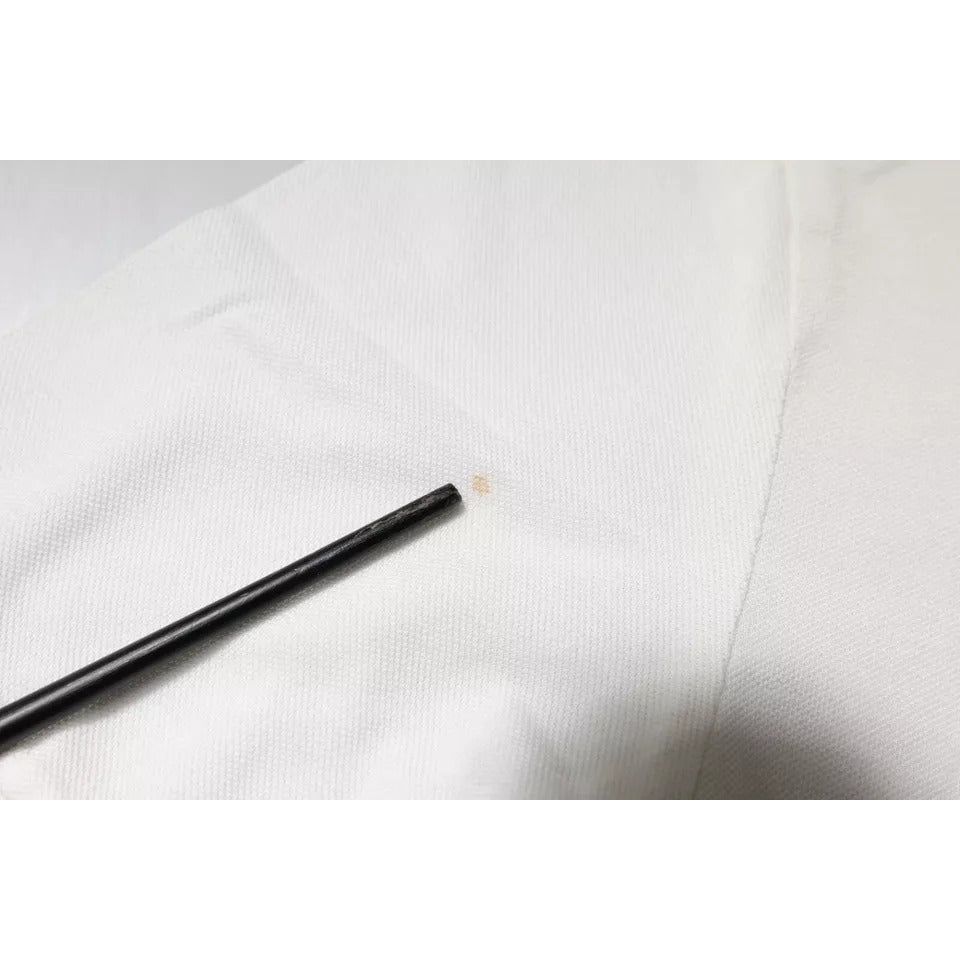 Dolce & Gabbana Off White Crown Cotton Collared Polo T-shirt TSH87424-44