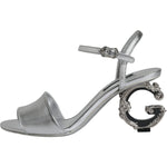 Dolce & Gabbana Silver KEIRA Heels Ankle Strap Sandals Shoes LA11998-35