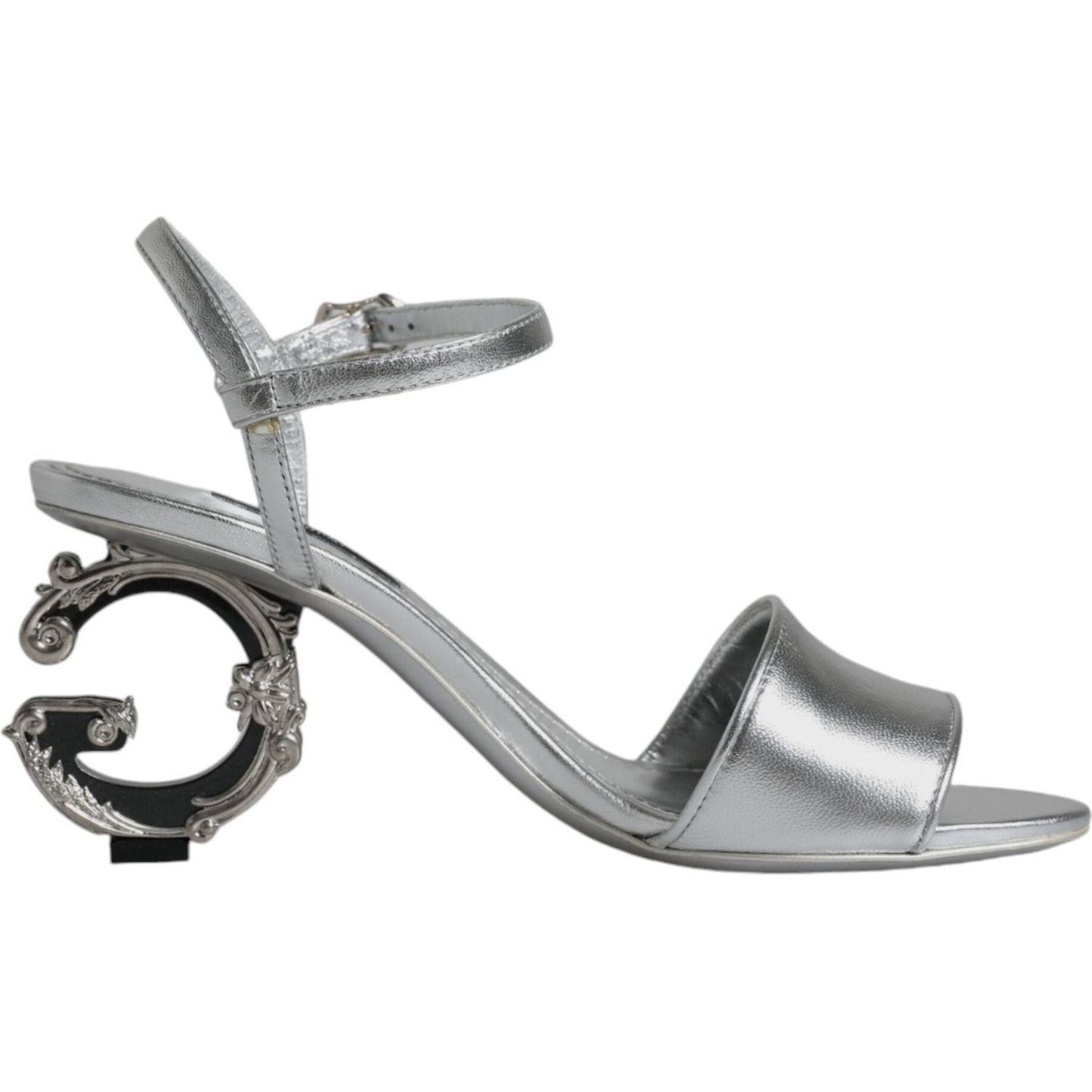 Dolce & Gabbana Silver KEIRA Heels Ankle Strap Sandals Shoes LA11998-35