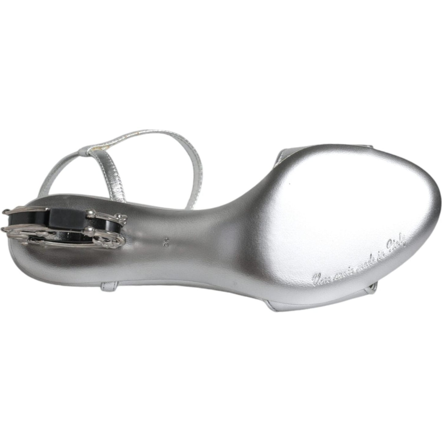 Dolce & Gabbana Silver KEIRA Heels Ankle Strap Sandals Shoes LA11998-35