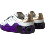 Dolce & Gabbana White Leather Portofino Low Top Sneakers Shoes LA10847-35