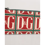 Dolce & Gabbana Green Calf Leather Logo Print Monogram Card Holder Wallet SMY11213