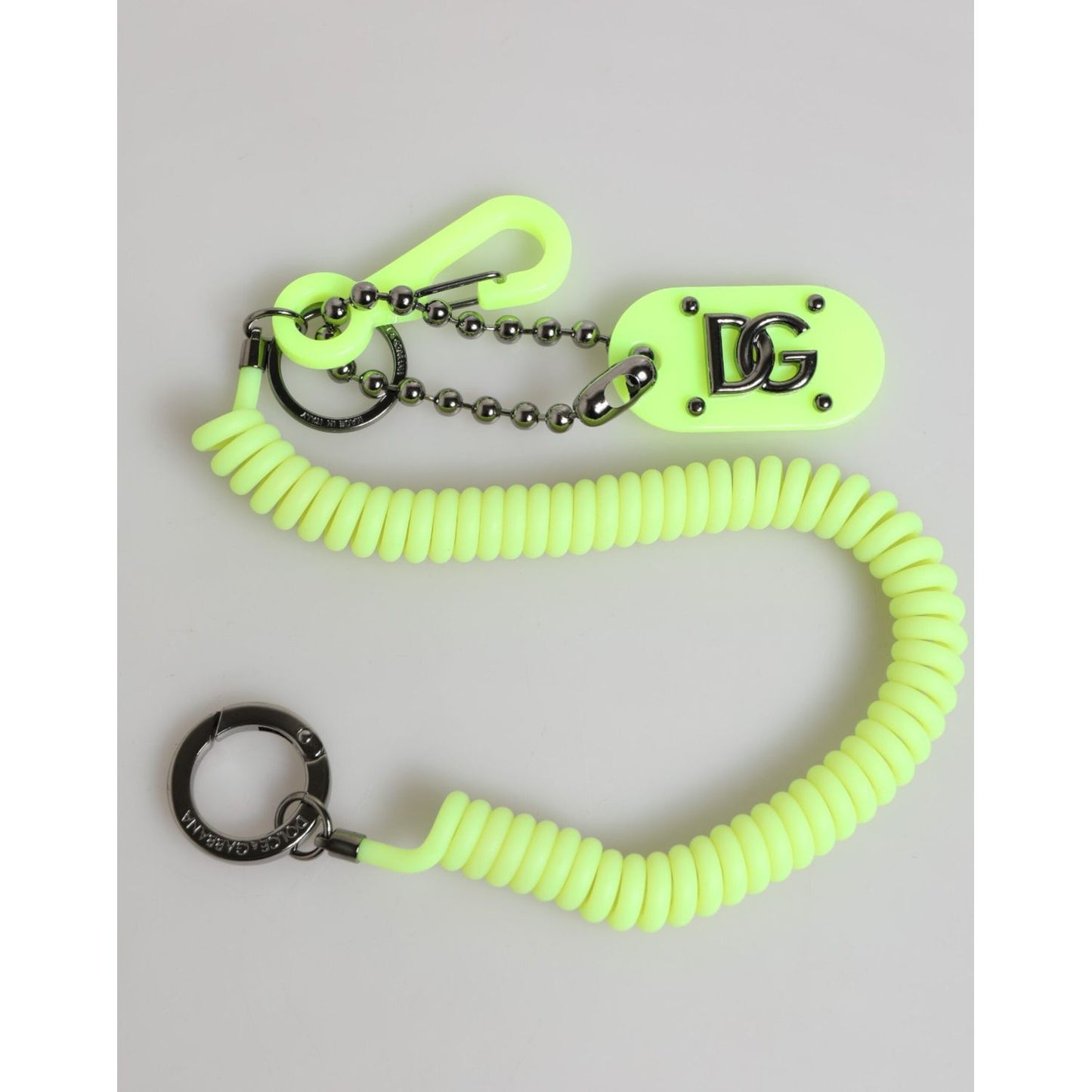 Dolce & Gabbana Green Springy Key Holder DG Logo Men's Keychain Keyring SMY11152