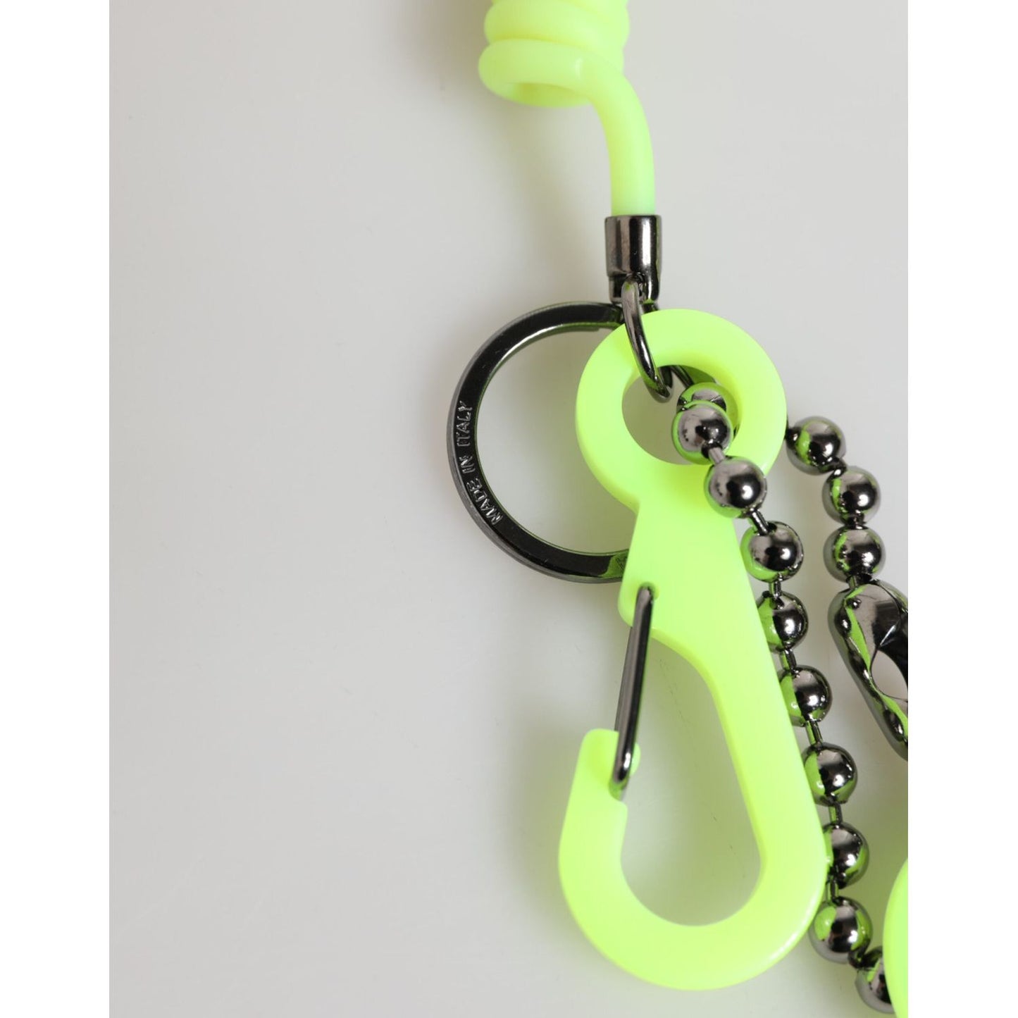 Dolce & Gabbana Green Springy Key Holder DG Logo Men's Keychain Keyring SMY11152