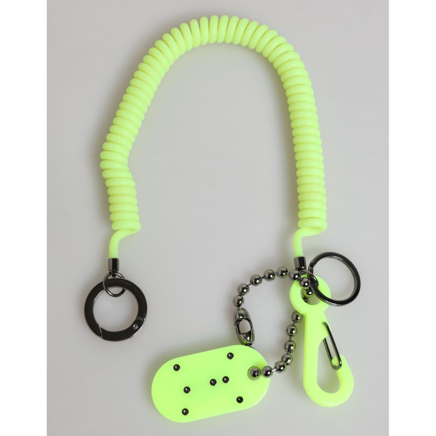 Dolce & Gabbana Green Springy Key Holder DG Logo Men's Keychain Keyring SMY11152