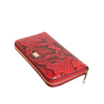 Dolce & Gabbana Red Exotic Leather Zip Around Continental Clutch Wallet BAG4689