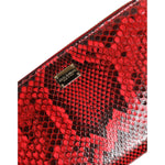 Dolce & Gabbana Red Exotic Leather Zip Around Continental Clutch Wallet BAG4689
