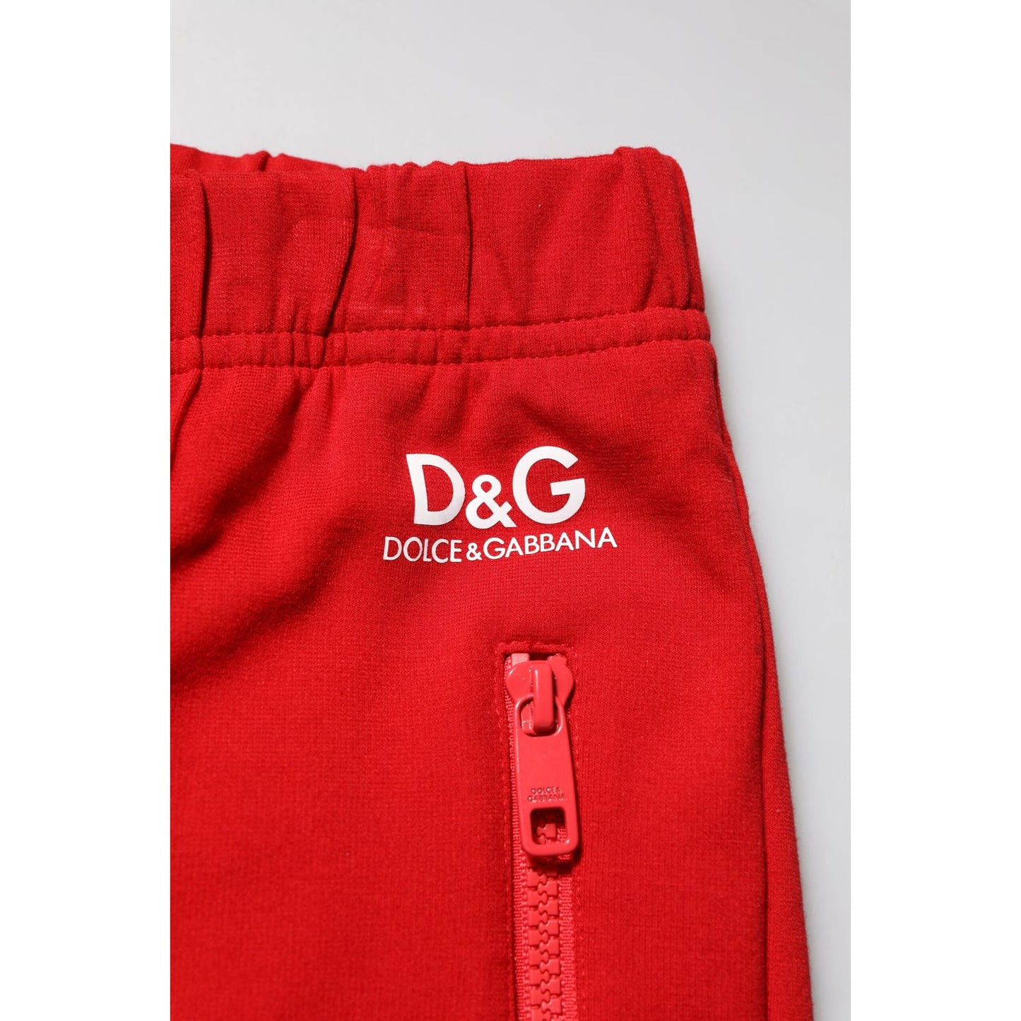 Dolce & Gabbana Red Viscose Logo Jogger Men Sweatpants Pants Dolce & Gabbana
