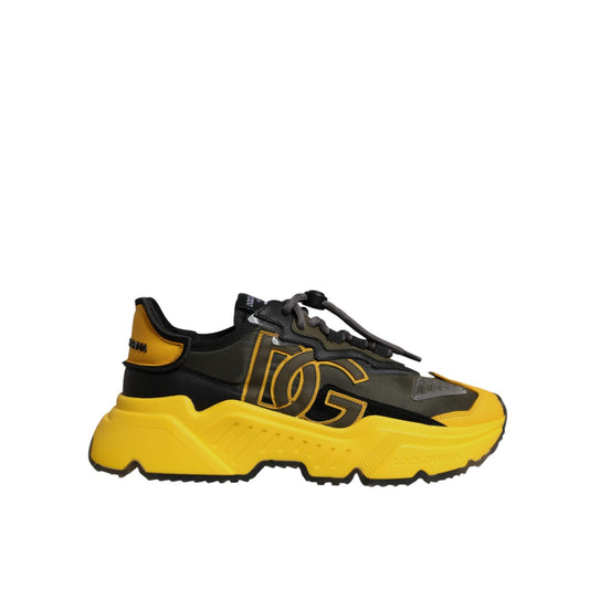 Dolce & Gabbana Yellow Black Daymaster Low Top Sneaker Shoes