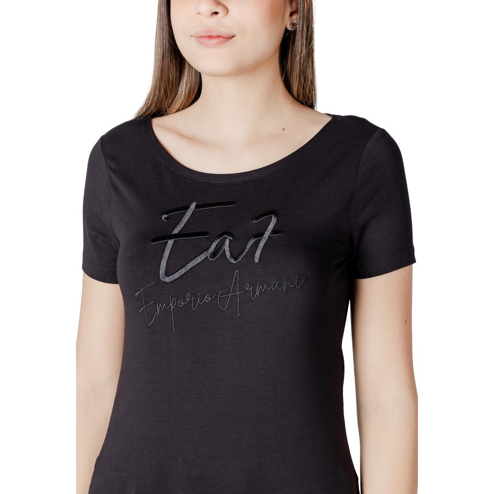 EA7 Emporio Armani Black Cotton T-Shirt EA7 Emporio Armani