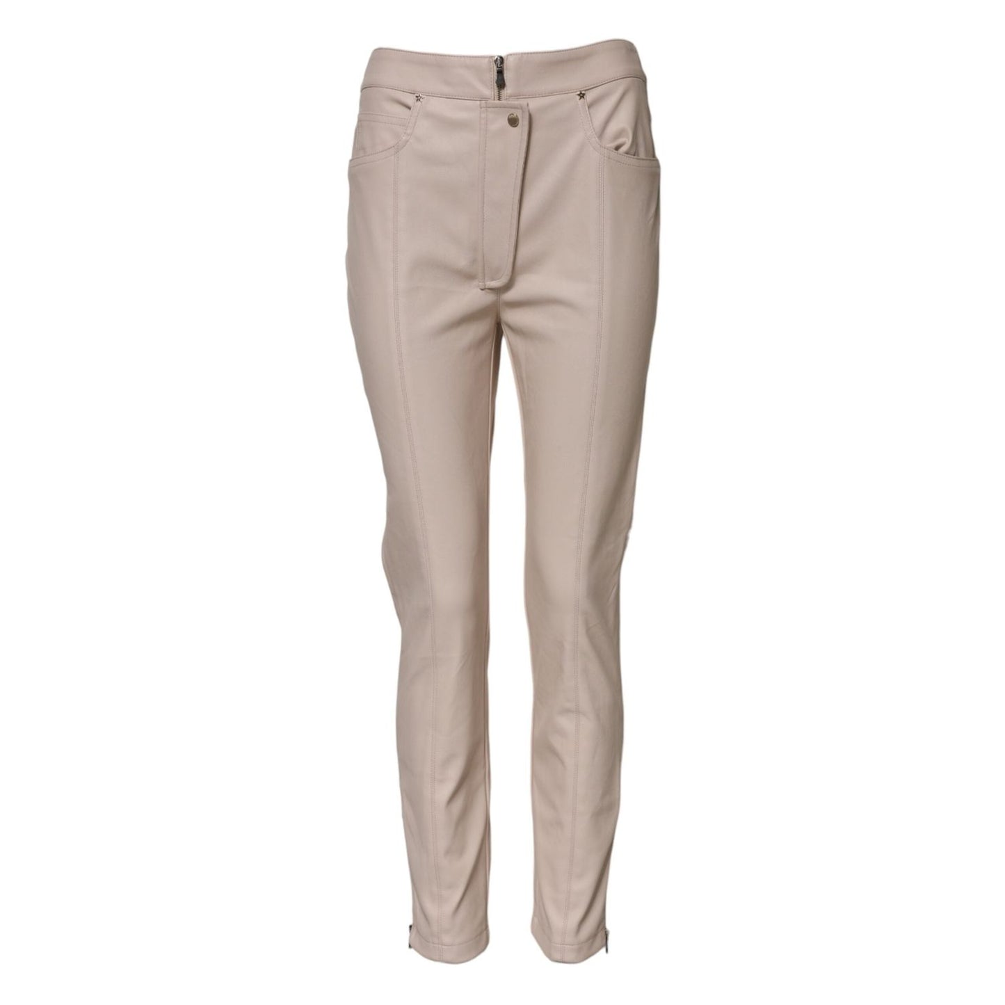Elisabetta Franchi Beige High Waist Tapered Pants PAN76540-42