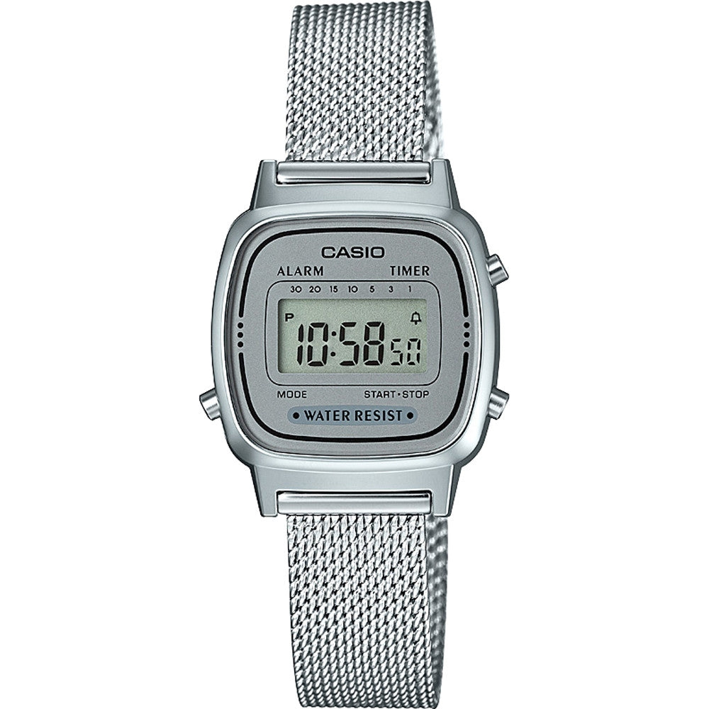 CASIO VINTAGE Mod. ICONIC MINI STEEL SILVER MESH LA670WEM-7EF