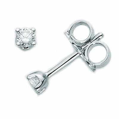 MILUNA Mod. ERD1394_004SX diamond stud earrings in silver close-up view
