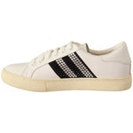 Marc Jacobs White Leather Crystal Embellished Sneakers Shoes LA9355-36