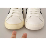Marc Jacobs White Leather Crystal Embellished Sneakers Shoes LA9355-36