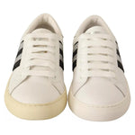 Marc Jacobs White Leather Crystal Embellished Sneakers Shoes LA9355-36