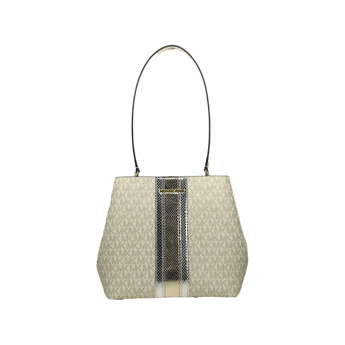 Michael Kors Michael Kors Medium Pratt Bucket Shoulder Bag Purse Pale Gold/Cream 80652 1728,67346104480,Michael Kors,New with tags,Shoulder Bags - Women - Bags