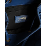 Versace Blue Quilted Denim Leather Crossbody Shoulder Bag BAG1602