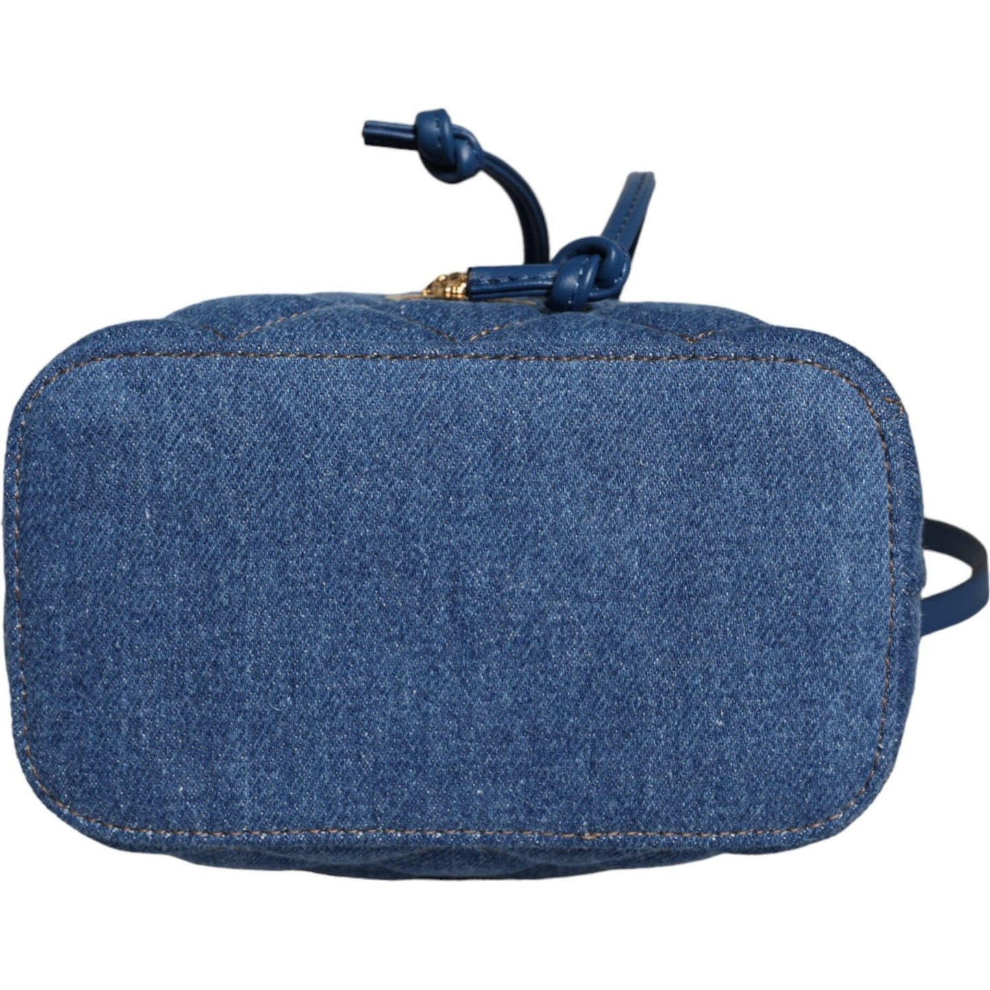 Versace Blue Quilted Denim Leather Crossbody Shoulder Bag BAG1602
