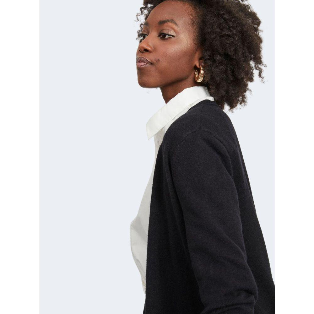 Vila Clothes Black Viscose Cardigan VI-2492000009-IT40|S