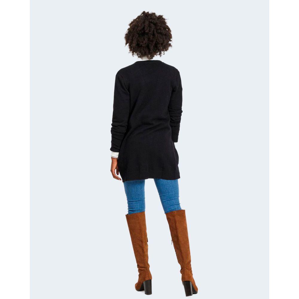 Vila Clothes Black Viscose Cardigan VI-2492000009-IT40|S
