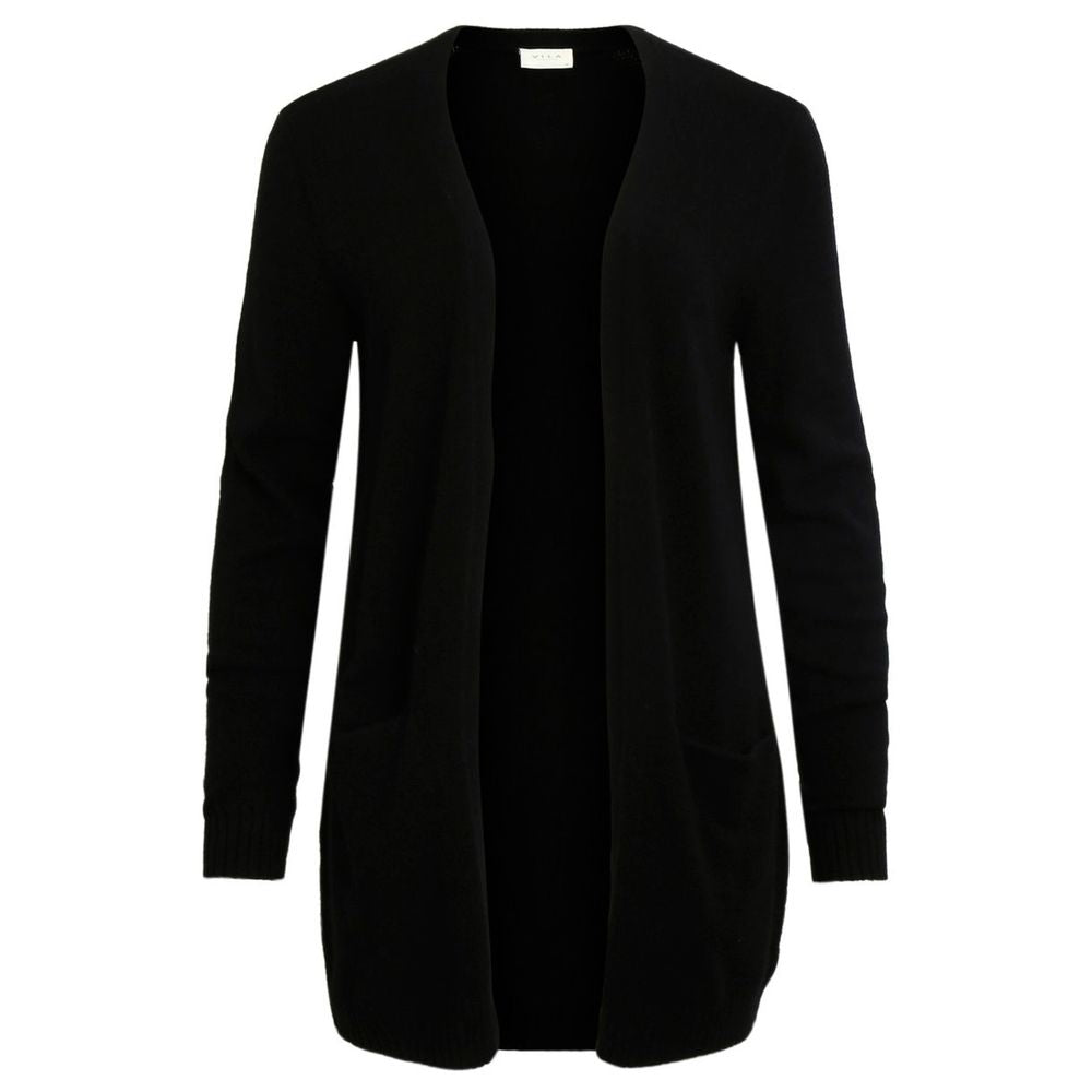 Vila Clothes Black Viscose Cardigan VI-2492000009-IT40|S