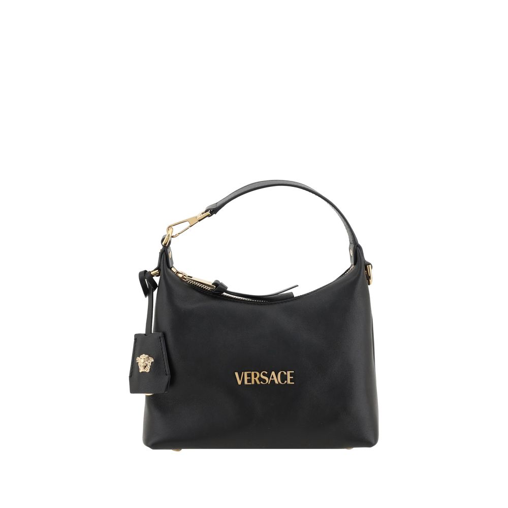 Versace Black Calf Leather Bos Taurus Handbag 1728,72470364320,Bags,Black,Handbags - Bags,New with tags,Versace,Women