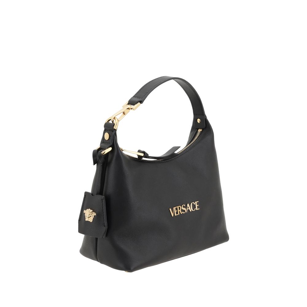 Versace Black Calf Leather Bos Taurus Handbag 1728,72470364320,Bags,Black,Handbags - Bags,New with tags,Versace,Women
