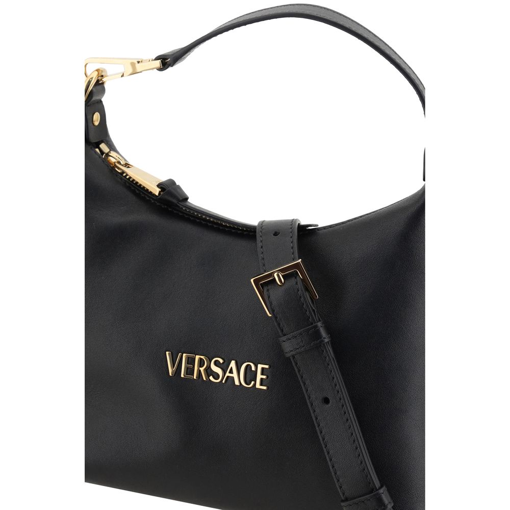 Versace Black Calf Leather Bos Taurus Handbag 1728,72470364320,Bags,Black,Handbags - Bags,New with tags,Versace,Women