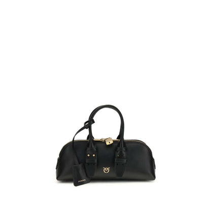 PINKO Black Calf Leather Bos Taurus Handbag