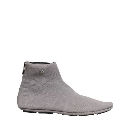 Dolce & Gabbana Gray Stretch Mesh Men Ankle Boots Shoes