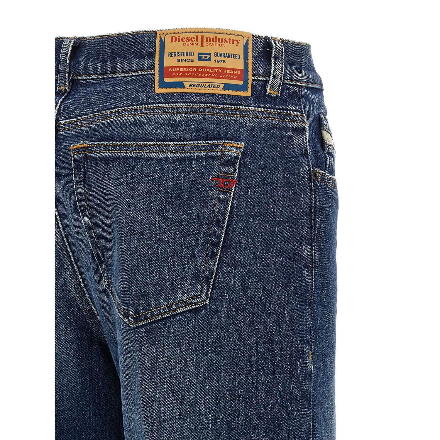 Diesel Blue Cotton Flared Jeans