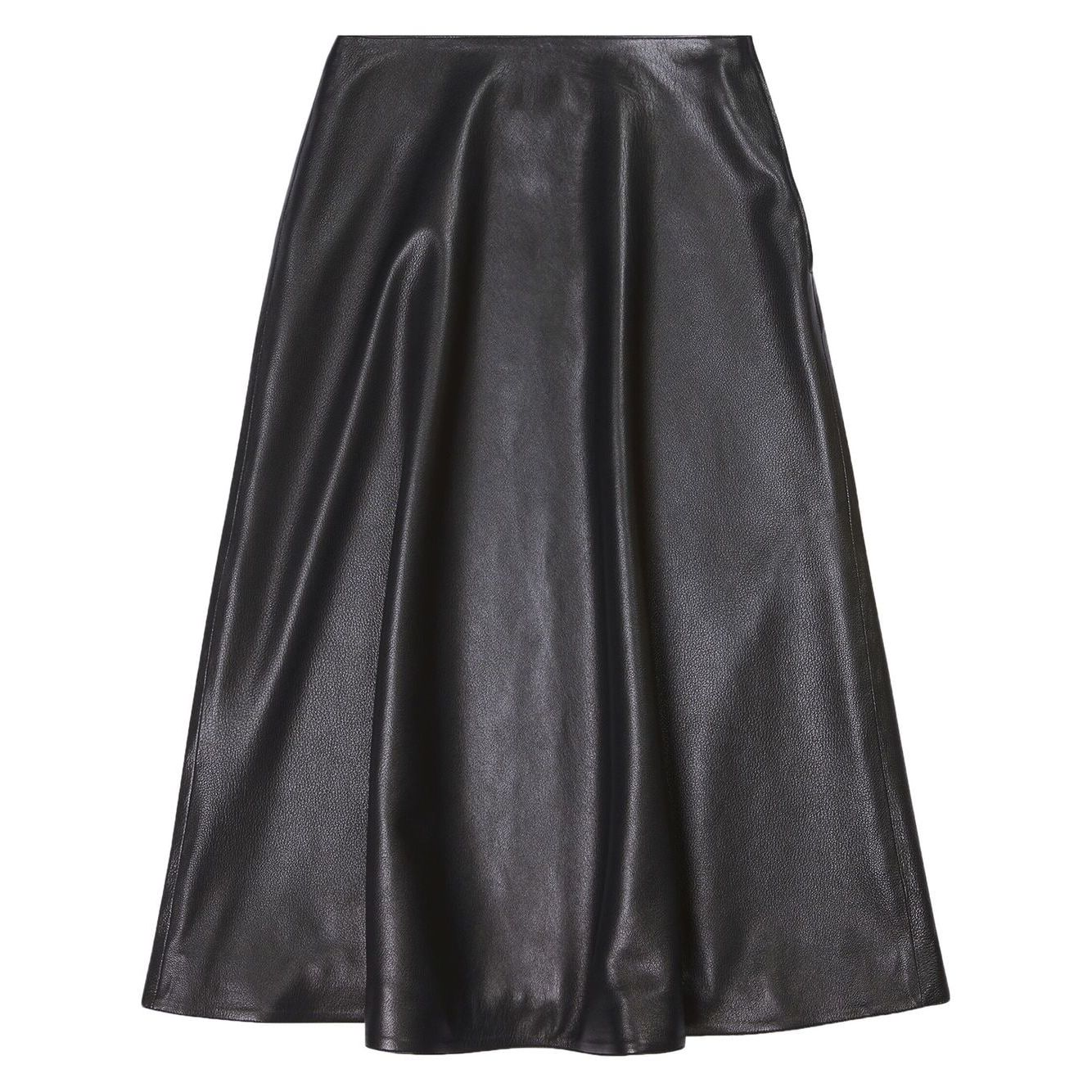 Balenciaga leather midi skirt