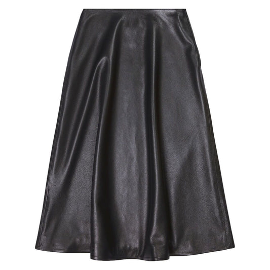 Balenciaga leather midi skirt