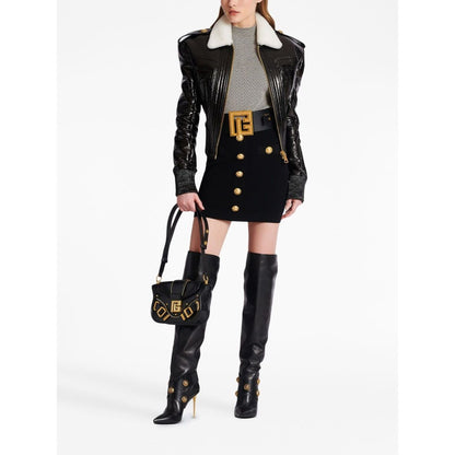 Balmain Button-detail knitted miniskirt