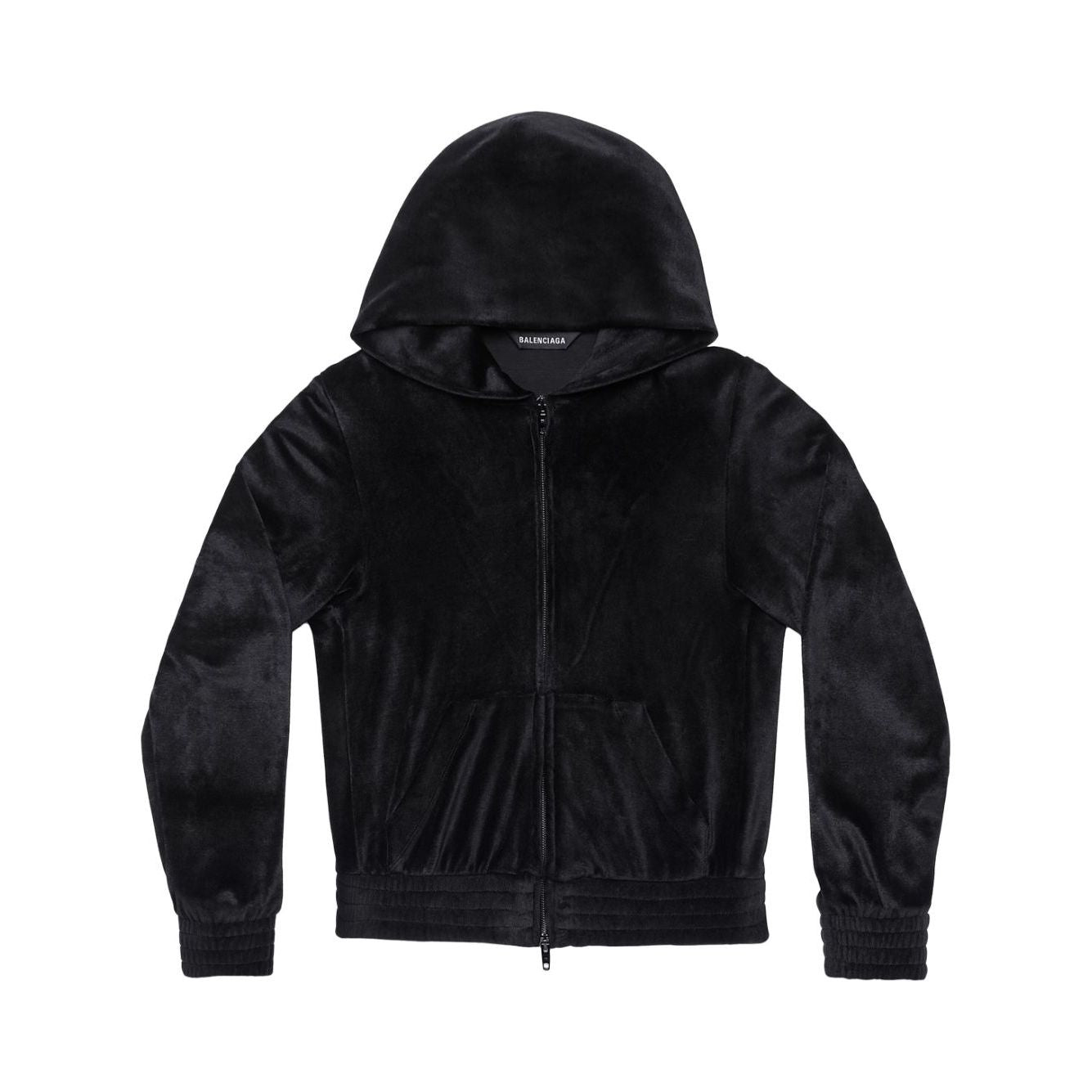 Balenciaga Crystal embellished velvet zip-up hoodie